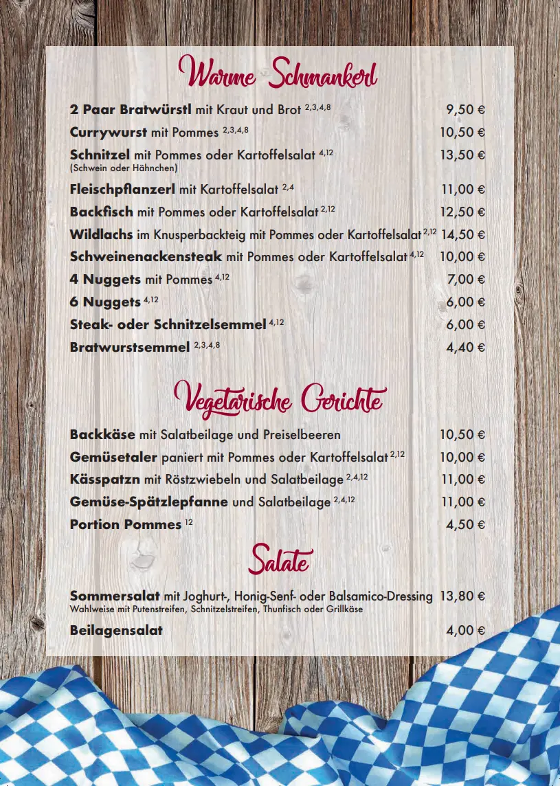 Speisekarte Seite 2