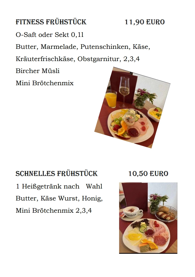 Café-Speisekarte Seite 2